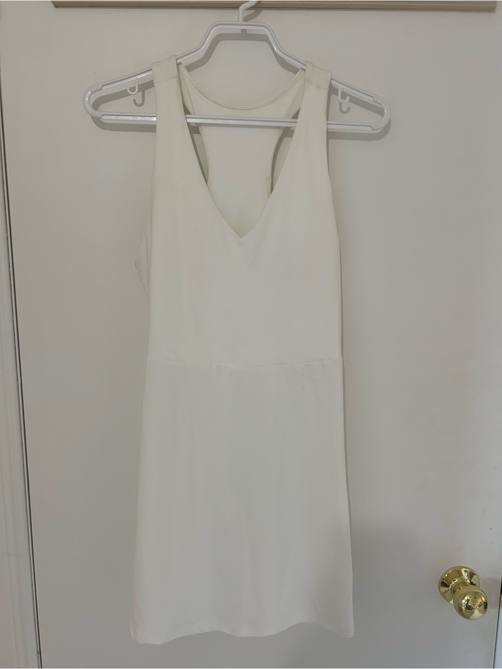 White V-Neck Active Wear Dress